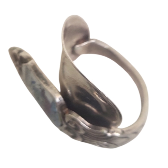 Vintage Silver Enamel Bremerhaven Travel Shield Germany Souvenir Spoon Ring - Picture 3 of 6